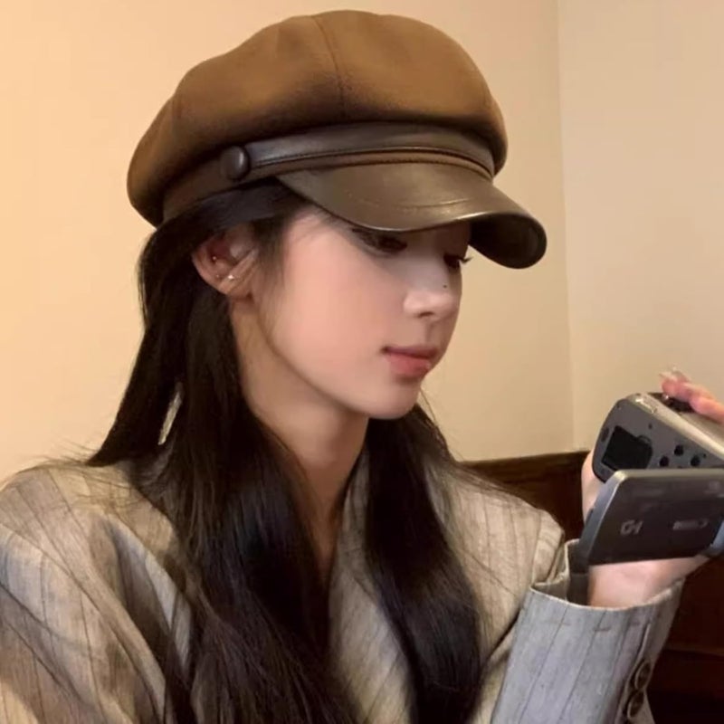 Busnos Newsboy Hats for Women and Men Beret Women's Hats & Caps Fall and Winter Womens Hat y2k Hat Women's Octagonal Cap - Image 2
